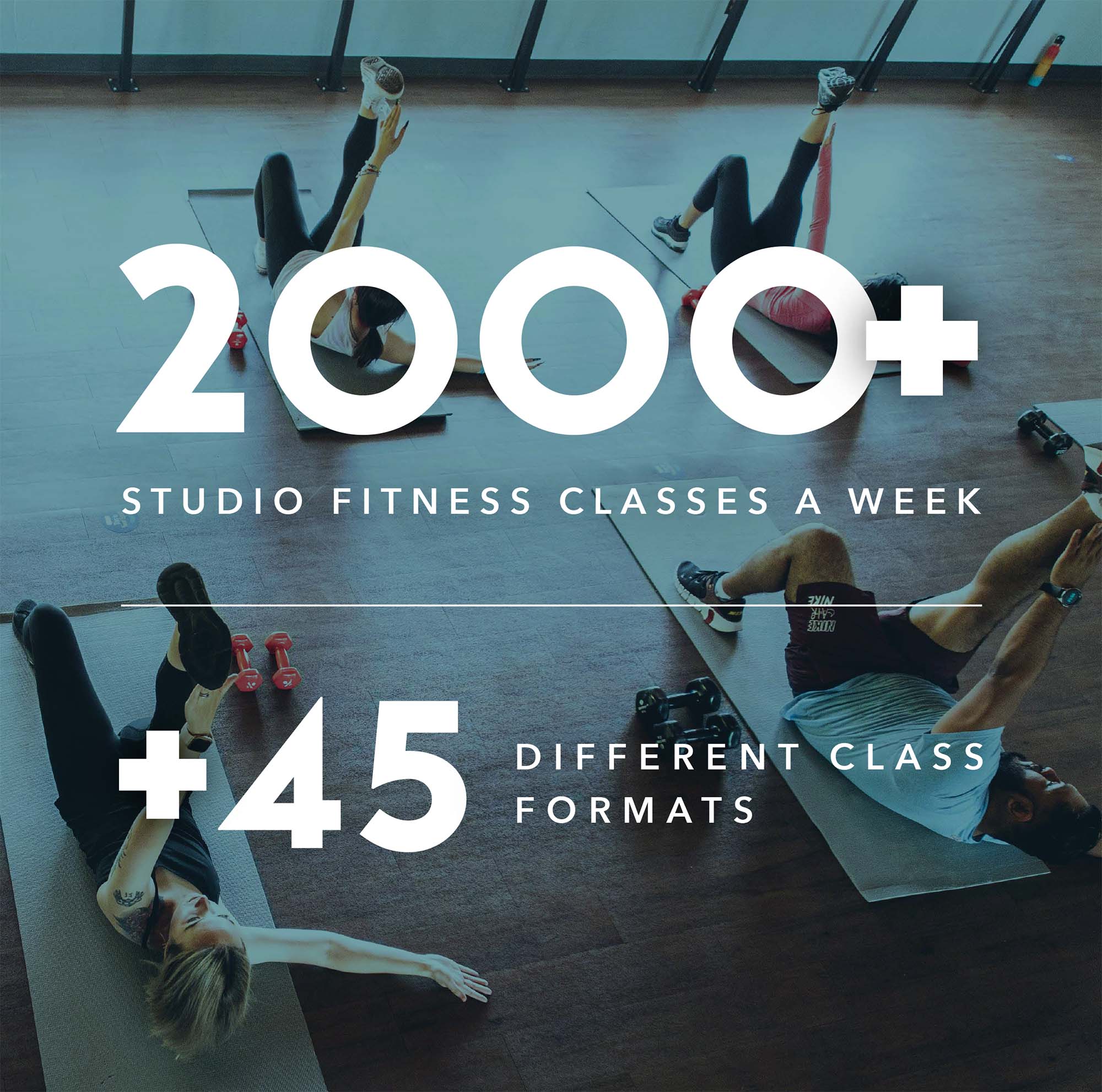 Over 2000 Studio Fitness Classes Per Week